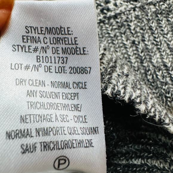 Theory Efina C Loryelle Grey Marled Tweed Wool Baby Alpaca Silk Sweater Small - Picture 6 of 7